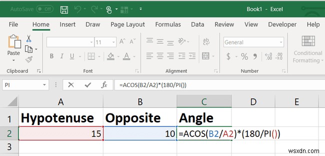 Excel TAN ফাংশন:কিভাবে স্পর্শক কোণ খুঁজে বের করা যায়