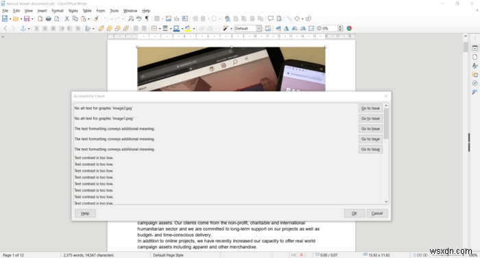 কিভাবে LibreOffice এ অ্যাক্সেসযোগ্য নথি তৈরি করবেন 