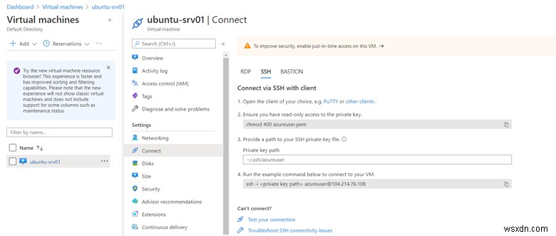 Microsoft Azure-এ SSH কী জোড়া তৈরি করুন এবং উবুন্টু সার্ভারে যোগ করুন 