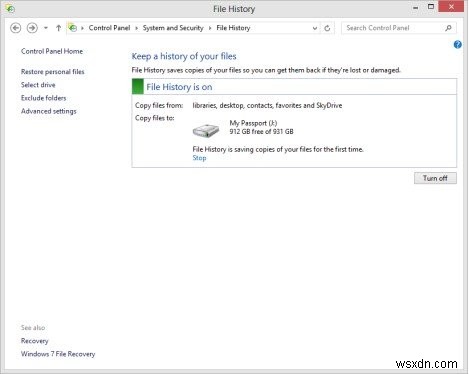 The Easy Tutorial:How to use File History to Backup and Restore in Windows 8.1/8