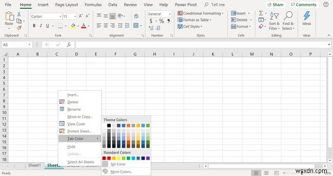 এক্সেলে ওয়ার্কশীট ট্যাবের রঙ কীভাবে পরিবর্তন করবেন