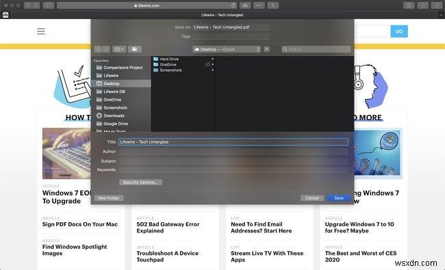 ম্যাকের সাফারিতে একটি পিডিএফ হিসাবে একটি ওয়েব পৃষ্ঠা কীভাবে সংরক্ষণ করবেন