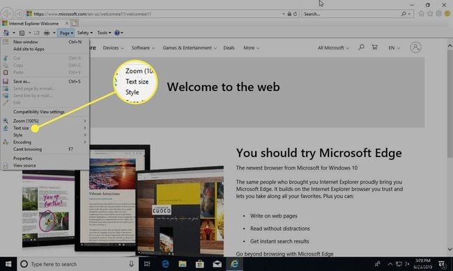কিভাবে ইন্টারনেট এক্সপ্লোরারে পাঠ্যের আকার পরিবর্তন করবেন