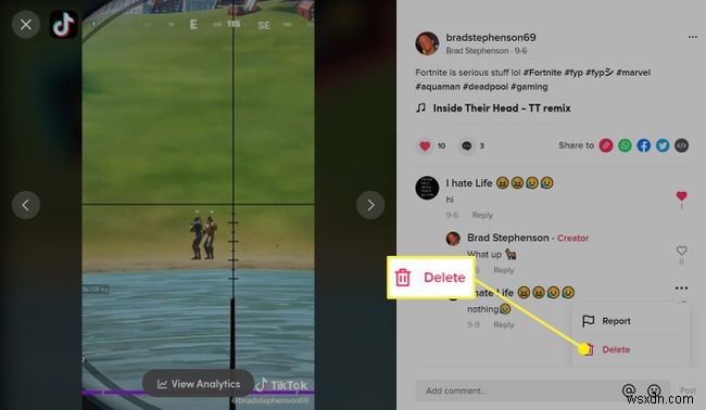 কিভাবে TikTok এ একটি মন্তব্য মুছবেন