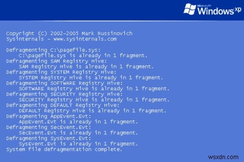 PageDefrag ব্যবহার করে সিস্টেম ফাইলগুলি ডিফ্র্যাগ