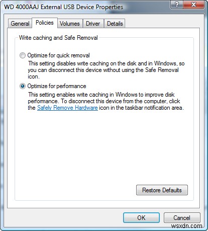 Windows Vista-এ আপনার বাহ্যিক USB ড্রাইভের গতি বাড়ান