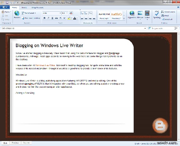 Windows Live Writer 2011 এ ব্লগিং [পর্যালোচনা]