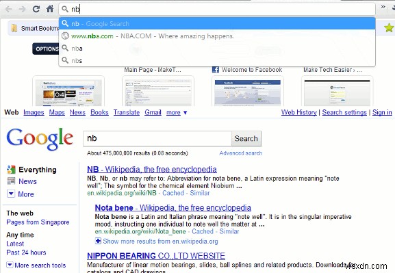 স্নিপেট:Google Chrome Omnibar-এ Google Instant সক্ষম করুন (শুধুমাত্র উইন্ডোজ)