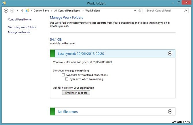 ওয়ার্ক ফোল্ডারগুলি উইন্ডোজ 8.1 এ সিঙ্ক করা স্টোরেজ নিয়ে আসে