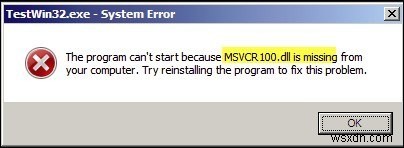  MSVCR100.dll অনুপস্থিত  ত্রুটিটি কীভাবে ঠিক করবেন