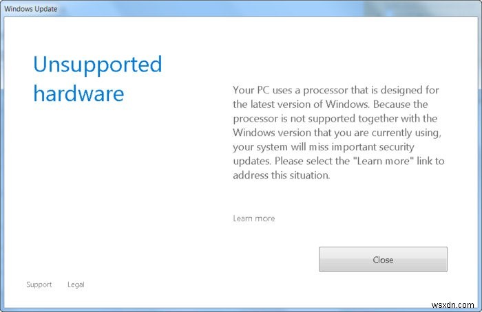 Windows 7/8.1 আপডেটে ত্রুটি  প্রসেসর সমর্থিত নয়  নতুন CPU তে