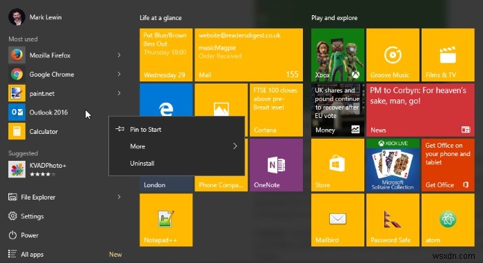 Windows 10 স্টার্ট মেনু আরও দক্ষতার সাথে ব্যবহার করার জন্য 5 অতিরিক্ত টিপস