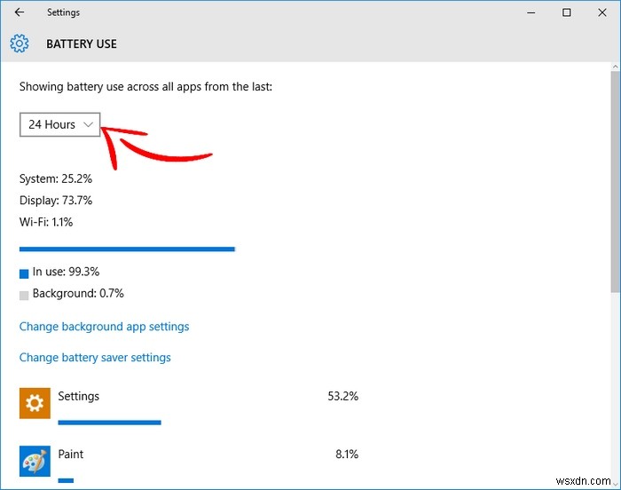 Windows 10 এ অ্যাপের ব্যাটারি ব্যবহার খুঁজুন