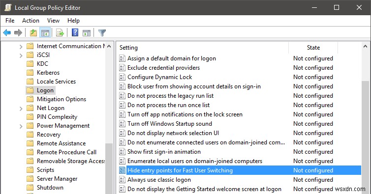 Windows 10 এ কিভাবে দ্রুত ব্যবহারকারী সুইচিং অক্ষম করবেন