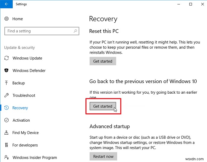 Windows 10-এ আগের বিল্ডগুলিতে কীভাবে প্রত্যাবর্তন করবেন