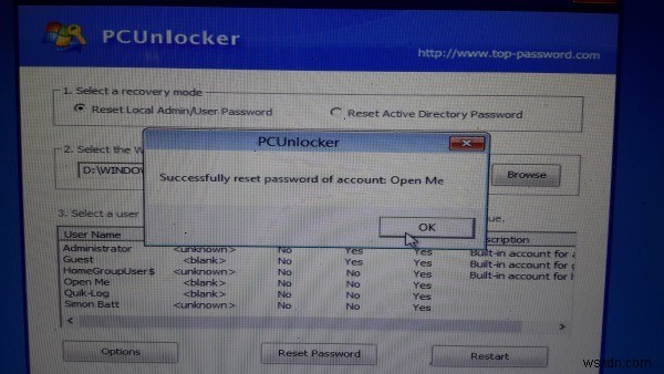 Windows 10 এবং আগের PCUnlocker-এর মাধ্যমে কীভাবে পাসওয়ার্ড রিসেট করবেন