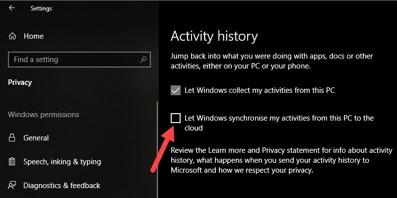 Windows 10 এ টাইমলাইন কার্যকলাপগুলি কীভাবে সাফ করবেন