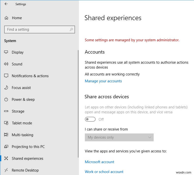 Windows 10 এ ভাগ করা অভিজ্ঞতা বৈশিষ্ট্য কীভাবে নিষ্ক্রিয় করবেন