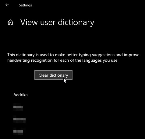 Windows 10 এর অভিধানে শব্দ যোগ বা সরানো কিভাবে