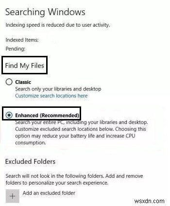 Windows 10 এ বর্ধিত অনুসন্ধান মোড কীভাবে সক্ষম করবেন