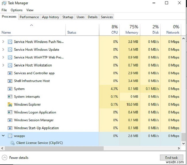 WSAPPX হাই ডিস্ক এবং CPU ব্যবহার কিভাবে ঠিক করবেন