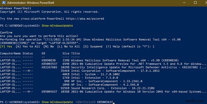 Windows 10 এ PowerShell ব্যবহার করে আপডেটগুলি কীভাবে লুকাবেন