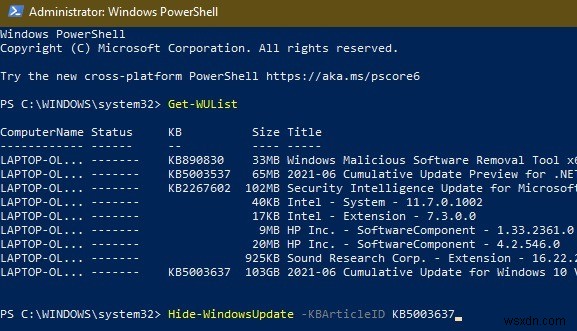 Windows 10 এ PowerShell ব্যবহার করে আপডেটগুলি কীভাবে লুকাবেন