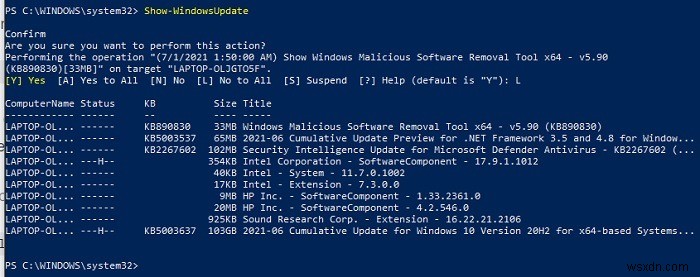 Windows 10 এ PowerShell ব্যবহার করে আপডেটগুলি কীভাবে লুকাবেন