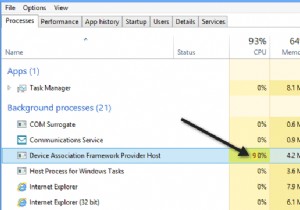 উইন্ডোজ 10 এ ডিভাইস অ্যাসোসিয়েশন ফ্রেমওয়ার্ক উচ্চ সিপিইউ ব্যবহার? 