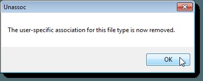 উইন্ডোজ 7 এ ফাইল টাইপ অ্যাসোসিয়েশনগুলি সরান 
