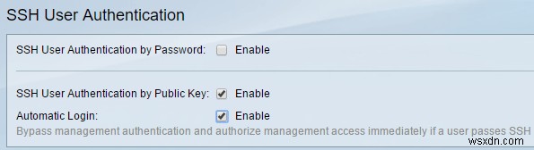 সিসকো SG300 সুইচগুলিতে SSH-এর জন্য সর্বজনীন কী প্রমাণীকরণ সক্ষম করুন
