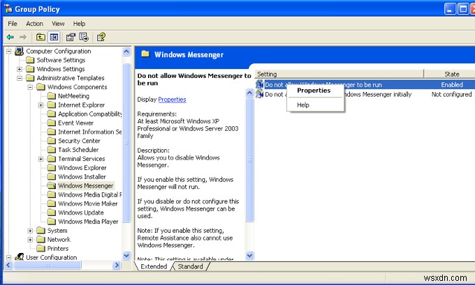 Windows 7, Vista, এবং XP থেকে Windows Messenger সরান 