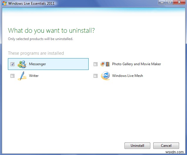 Windows 7, Vista, এবং XP থেকে Windows Messenger সরান 