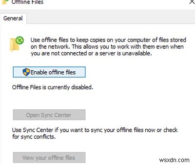 উইন্ডোজ 10-এ অফলাইন ফাইলগুলি সক্ষম এবং কনফিগার করুন 