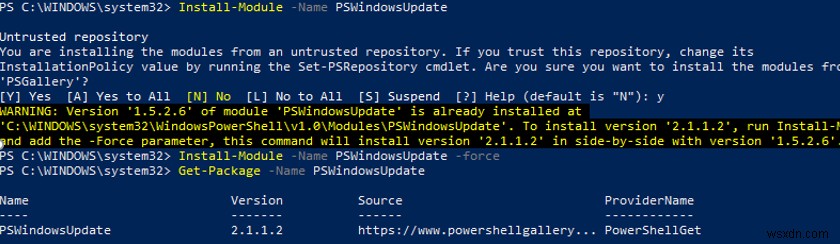 PSWindowsUpdate PowerShell মডিউল দিয়ে উইন্ডোজ আপডেটগুলি পরিচালনা করুন 