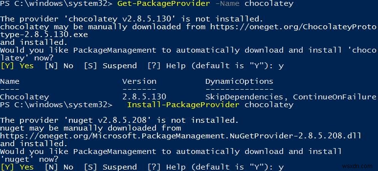 Windows 10 এ PowerShell প্যাকেজ ম্যানেজমেন্ট ব্যবহার করা 