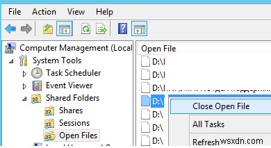 উইন্ডোজ সার্ভার এসএমবি শেয়ারে খোলা ফাইলগুলি কীভাবে দেখতে এবং বন্ধ করবেন? 