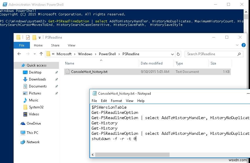 PowerShell কনসোলে পূর্ববর্তী কমান্ড ইতিহাস 