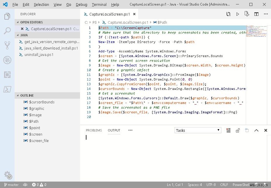 PowerShell দিয়ে ব্যবহারকারীর ডেস্কটপের একটি স্ক্রিনশট নিন 