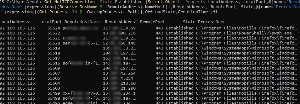 PowerShell এর সাথে Windows এ সক্রিয় TCP/IP সংযোগ পরীক্ষা করা হচ্ছে 