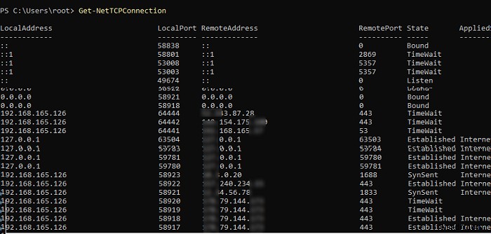 PowerShell এর সাথে Windows এ সক্রিয় TCP/IP সংযোগ পরীক্ষা করা হচ্ছে 