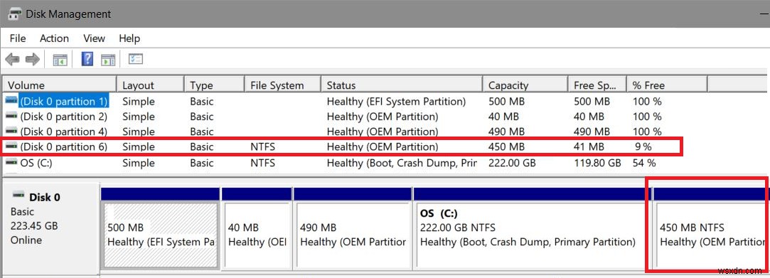 Windows 10 1803 আপডেট একটি অতিরিক্ত OEM পার্টিশন তৈরি করে 