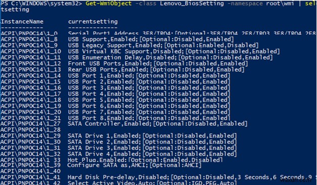 BIOS সেটিংস দেখতে এবং পরিবর্তন করতে PowerShell ব্যবহার করে 