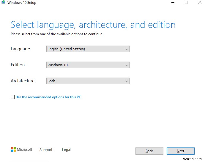 Setup.exe কমান্ড-লাইন সুইচগুলির সাথে উইন্ডোজ 10 বিল্ড আপগ্রেড করা হচ্ছে 