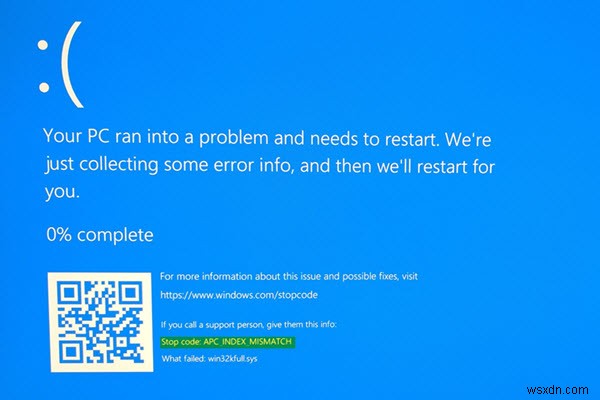 সমাধান করা হয়েছে:Windows 10, 8, 7 এ APC_INDEX_MISMATCH BSOD 