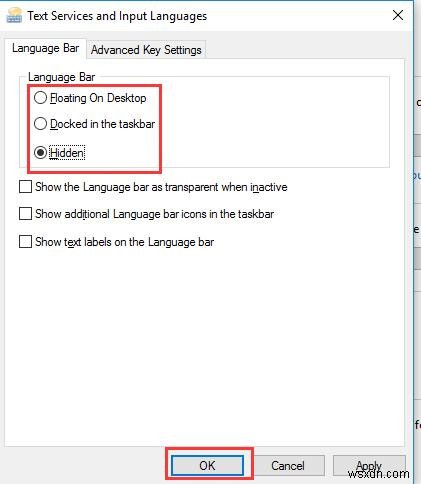 Windows 10-এ ল্যাঙ্গুয়েজ বার এবং ইনপুট ইন্ডিকেটর চালু বা বন্ধ করুন 