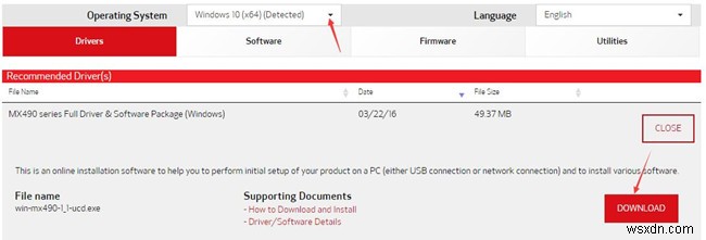 Windows 10, 8, 7 এর জন্য Canon MX492 ড্রাইভার ডাউনলোড করুন 