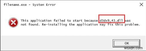 স্থির:d3dx9_43.dll অনুপস্থিত Windows 10, 8, 7 