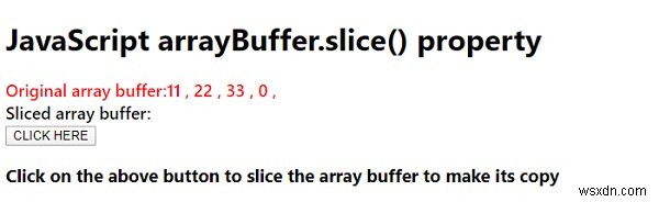 JavaScript arrayBuffer.slice() পদ্ধতি 