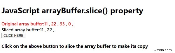 JavaScript arrayBuffer.slice() পদ্ধতি 